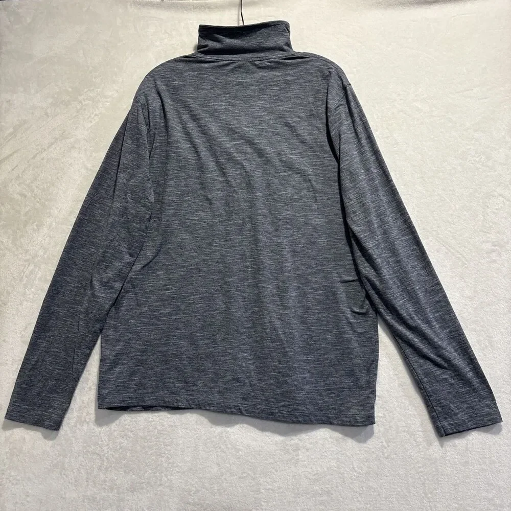 J Crew Performance 1/4 Zip Shirt Navy Heather Long Sleeve Pullover Men's Large